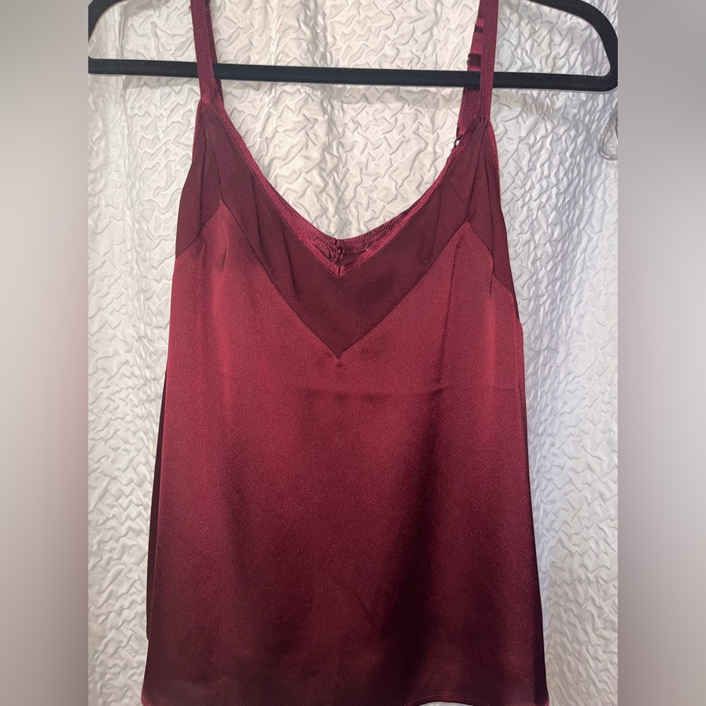 Maroon Satin Dressy Tank